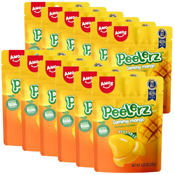 12-Pack: Amos Peelerz Peelable Mango Gummies (4.25oz)