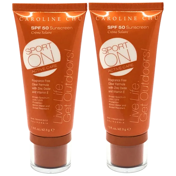 Caroline Chu Twin Pack Sport On Active Care Spf 50 Sunscreen