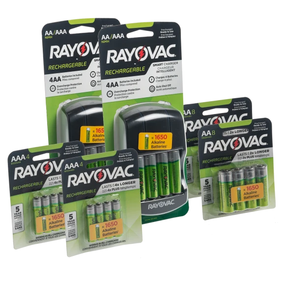 Rayovac Rechargeable Battery Bundle (16 AA, 8 AAA, 2 Chargers)