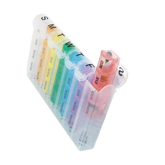 Weekly Pop-Up Pill Organizer with Divided Compartments