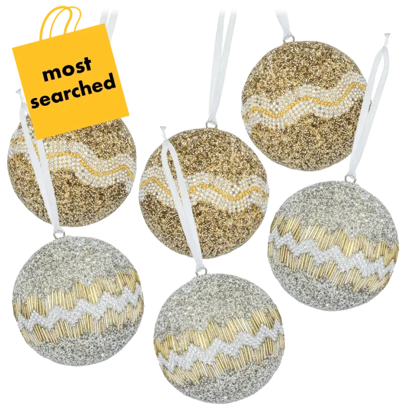 6-Pack: August & Leo Handmade Beaded Ornaments