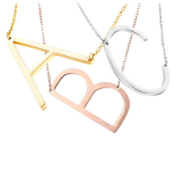 18K Gold Plated Initial Necklaces
