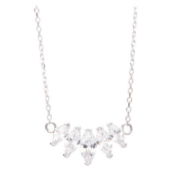 Olivia Soho Sterling Silver Gold Plated Baguette Arc Necklace
