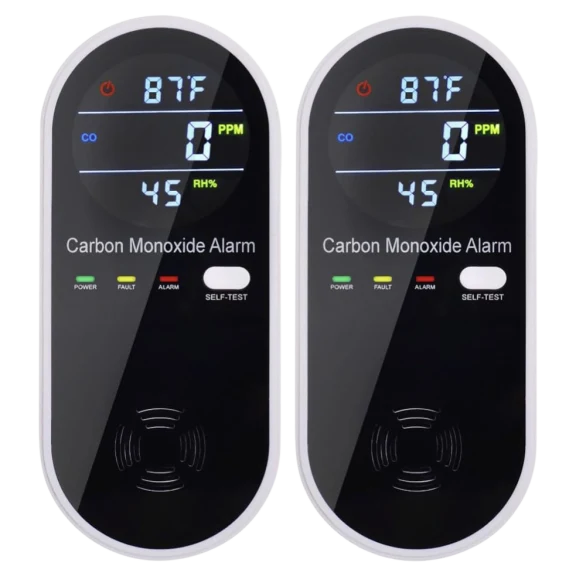 2-Pack: Hakol 3-in-1 Carbon Monoxide Detector