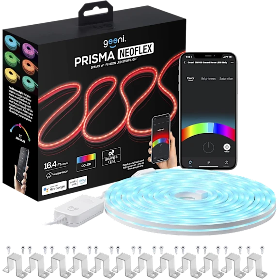 Geeni Prisma Neoflex Smart Wi-Fi Neon LED 16.4ft Strip Light