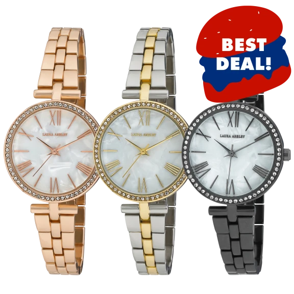 Laura Ashley T-Bar MOP Dial Bracelet Watch