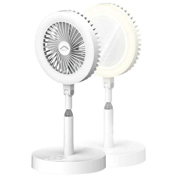 GeoSmartPro AirLit Voice-Enabled Portable Smart Desk Fan with Ring Light Mirror