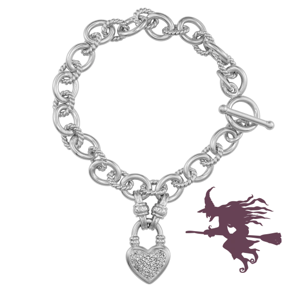 Diamond Muse 1/4 Carat TW Diamond Heart Toggle Bracelet