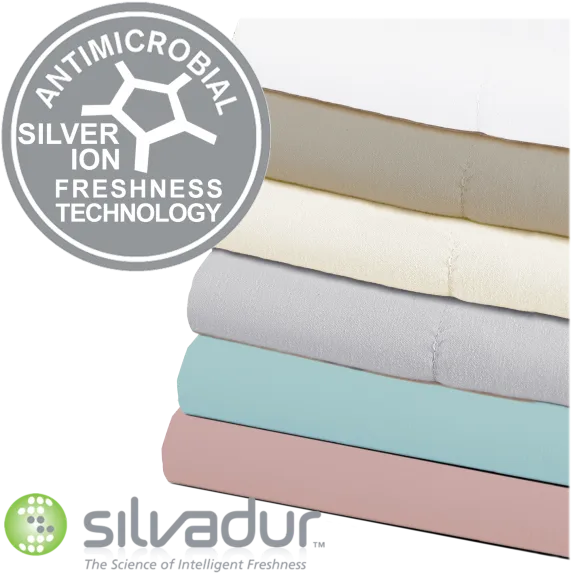 Silvadur Fresh Sheets Set with Anti-Microbial Silver Ion Freshness Technology