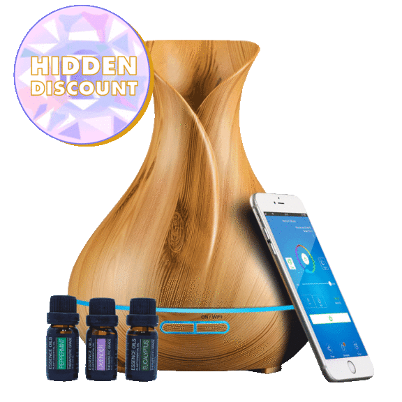 Sierra Modern Home "Smart" Diffuser + 3 Oils (Alexa and Google Home Compatible)