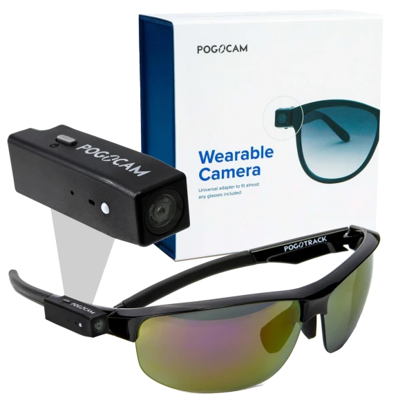 PogoCam Wearable HD Camera with 100% UV PogoTrack Magnetic Sunglasses