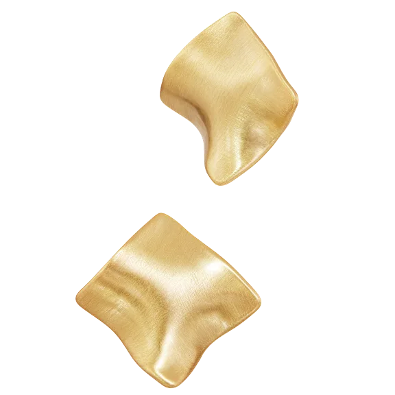 Savvy Cie Wavy Square Button Stud Earrings
