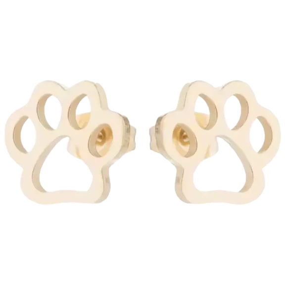 Hollywood Sensation Paw Print Outline Stud Earrings