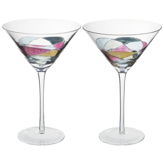 Antoni Barcelona 2-Piece Martini Glasses (Red Line)
