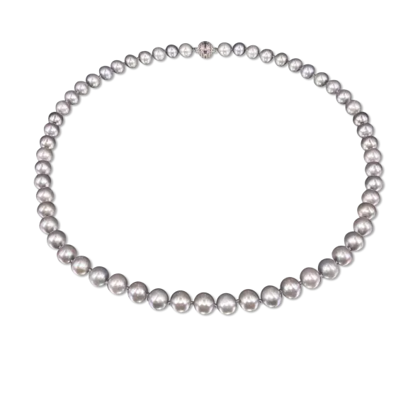Pacific Pearls Bua Bay Collection Silver-Gray Pearl Necklace