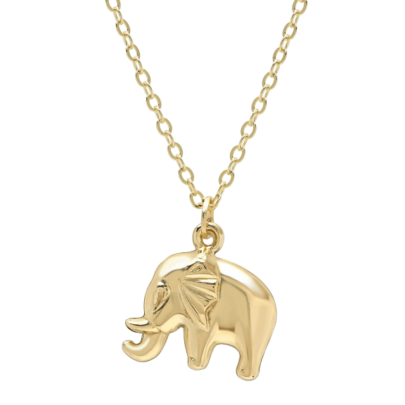 14K Gold Elephant Charm Necklace