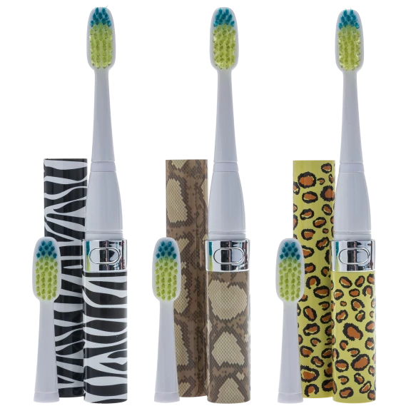 3-Pack: Voom Sonic Travel Toothbrushes
