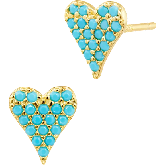 Savvy Cie Turquoise Pave Heart Jewelry