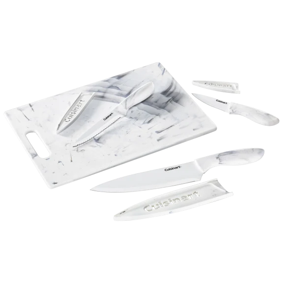 Cuisinart Advantage 3-Piece Faux Marble Knife Set with Cutting Board