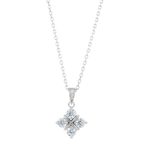 Savvy Cie 4 CZ Grid Drop Pendant