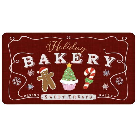 J&V Textiles 20" x 39" Anti-Fatigue Floor Mat - Holiday Bakery Design