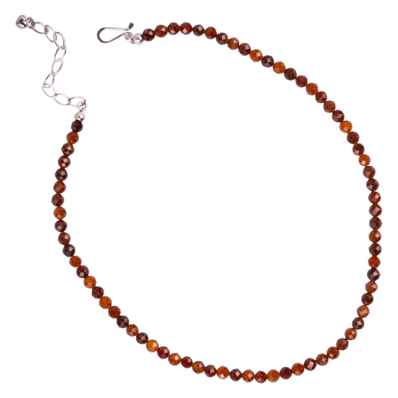 Jay King Sterling Silver Hessonite Garnet Bead Necklace