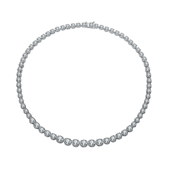 Megan Walford Lab Created Round Diamond Necklace
