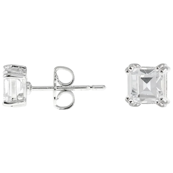 CZ by Kenneth Jay Lane Asscher Cut Stud Earring