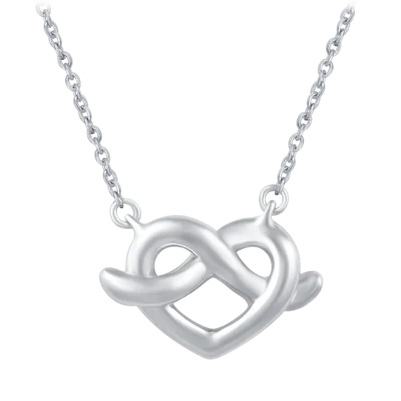 Prime and Pure Loves Me Knot Heart Necklace Pendant in 925 Sterling Silver