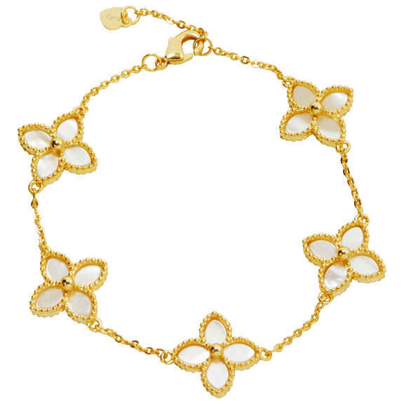 Savvy Cie Mother of Pearl Bracelet with 18K Gold or Rhodium Plating