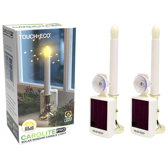 2 Pack: Touch of Eco Carol Lite Pro Solar Powered Flameless Candles