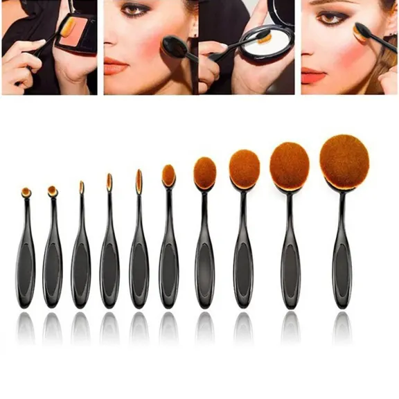 Zoë Ayla 10-Piece Professional Oval Makeup Brush Set