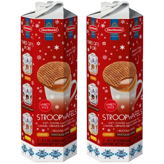 48-Pack: Daelman's Holiday Stroopwafel Towers (Caramel, Honey & Chocolate)