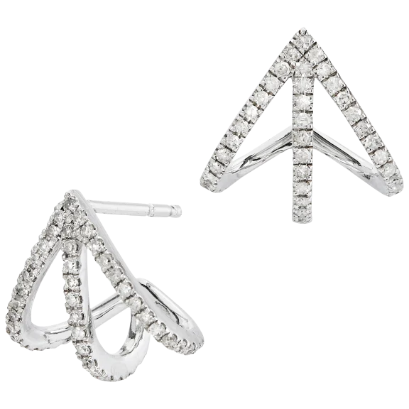 Savvy Cie Diamond Sterling Silver  Earrings
