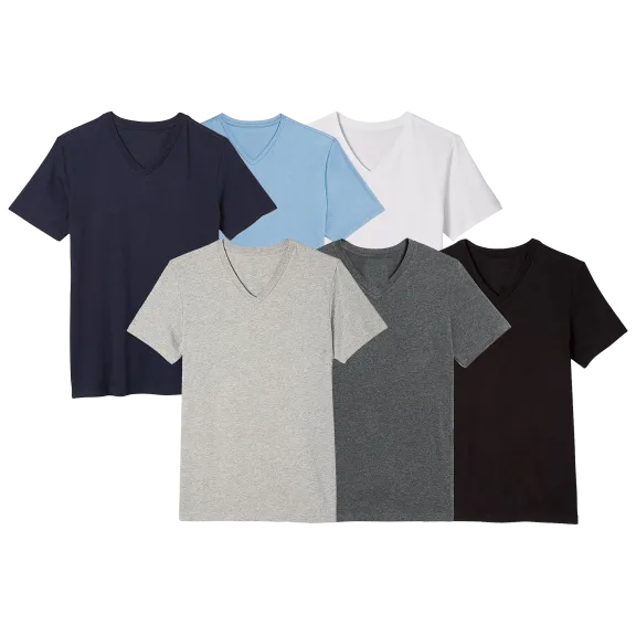 6-Pack: Boy's Short Sleeve V-Neck Tees