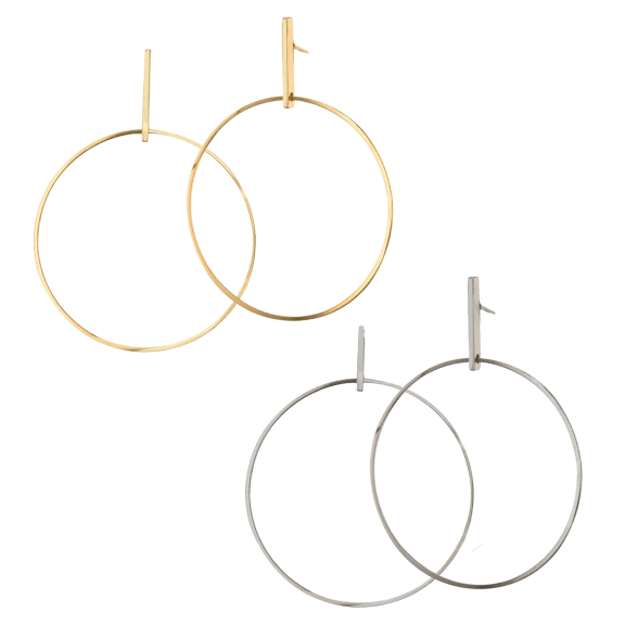 Savvy Cie Italiana 3" Drop Hoop Earrings