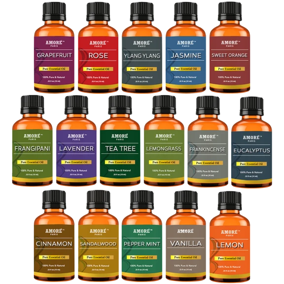 Amore Paris Aromatherapy 100% Pure Therapeutic 16-Piece Essential-Oils