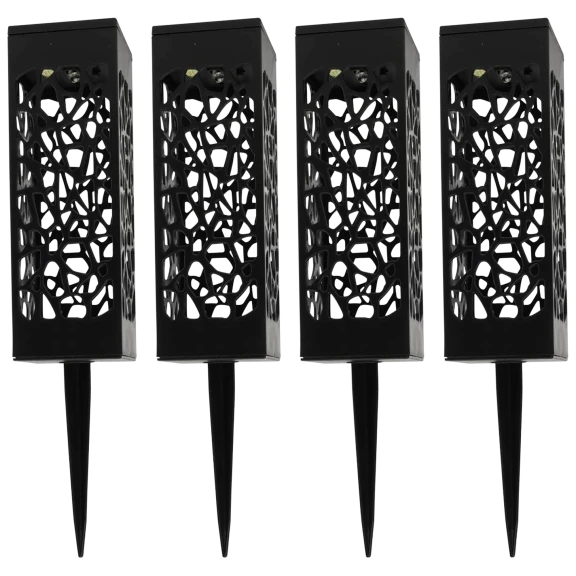 4-Pack: Crosslight Rectangular Solar Pathway Lights
