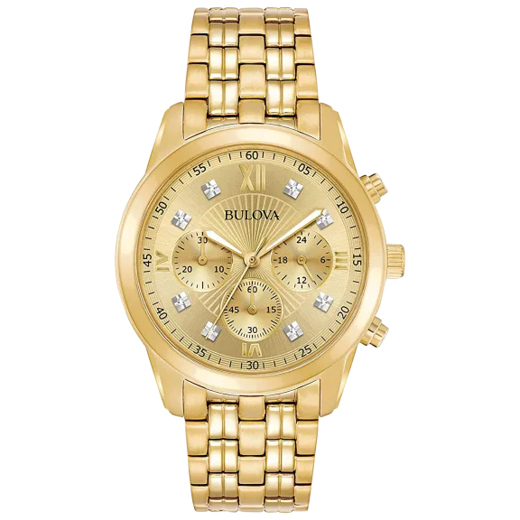 Bulova Quartz Men's Chronograph Gold-Tone Watch in Stainless Steel