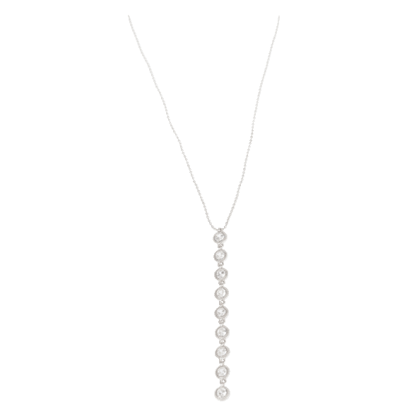 Kenneth Jay Lane 1.2 CTTW Round Bezel Linear Drop CZ Necklace