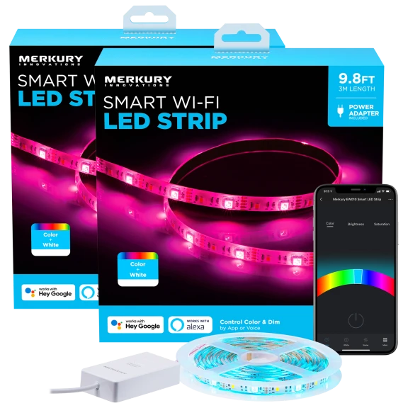 2-Pack: Merkury Innovations Smart Wi-Fi LED Strip (9.8')