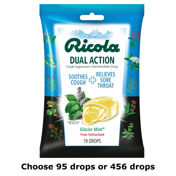 95-or-456-Pack: Ricola Dual Action Glacier Mint Cough Drops