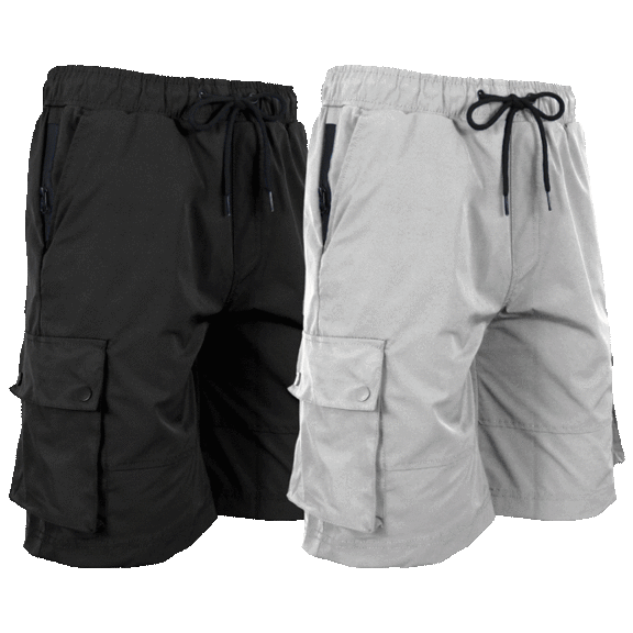 Jumpstart 2-Pack Men's Moisture Wicking Performance Quick Dry Cargo Shorts
