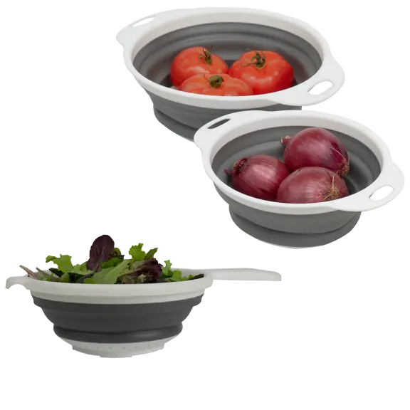 3-Piece Collapsible Silicone Food Strainer Set