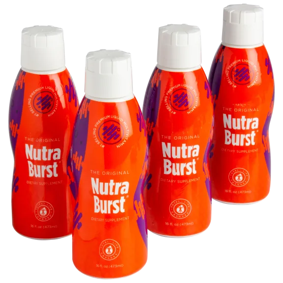 4-Pack: NutraBurst Original Complete Multivitamin Supplement 16oz (128 Servings)