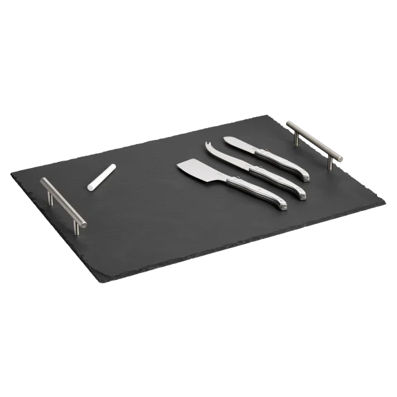 Wolfgang Puck Slate Tray with 3 Cheese Knives Charcuterie Set