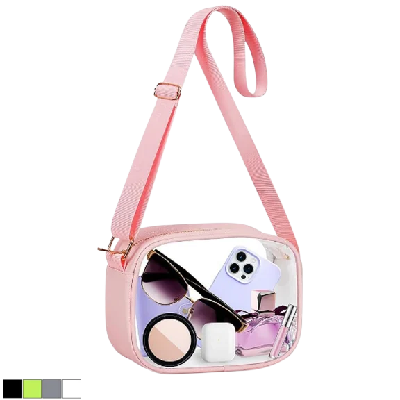 Lior Stadium Approved Clear Crossbody Bag with Adjustable Strap