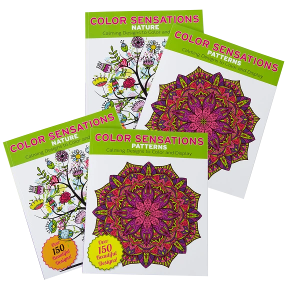 4-Pack: Color Sensation Adult Coloring Books