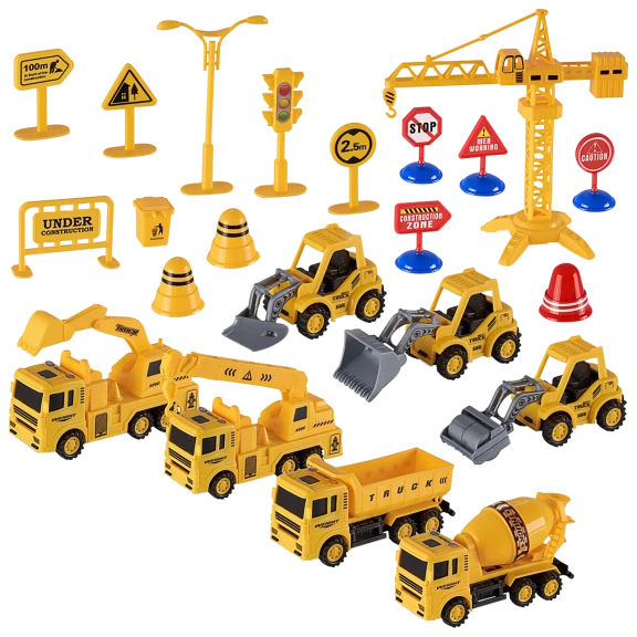 Britenway 22-Piece Construction Trucks Toy Set Toys for Kids