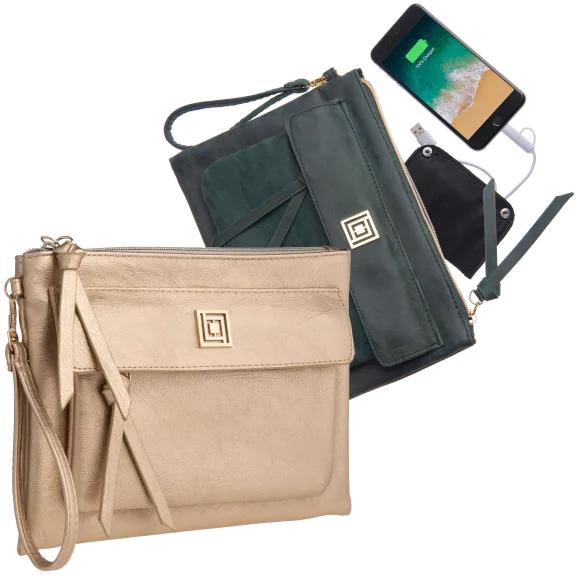 Liz Claiborne Phone Charging Clutch with RFID Theft Protection